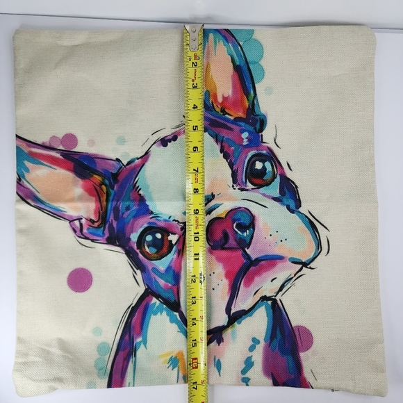 ***Only 1 Left***Double Sided Throw Pillow Cover. Water Color French Bulldog. - Picture 3 of 6